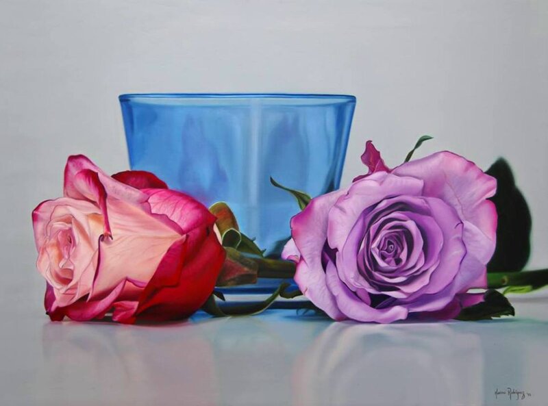 Two Roses and a Glass