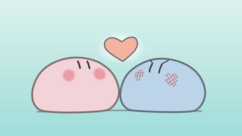 Two Round Characters — Pink, Cute