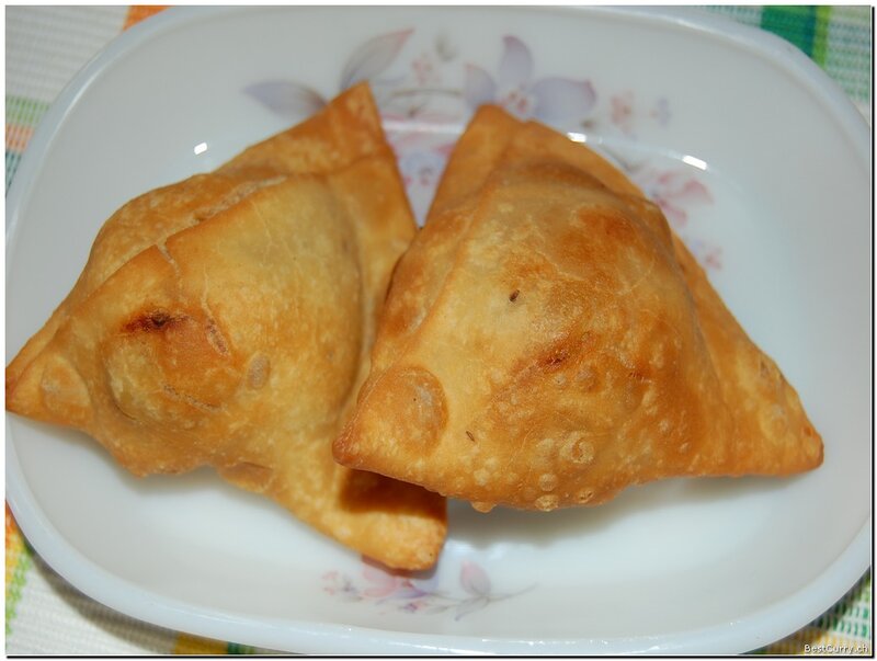 Two Samosas on Plate