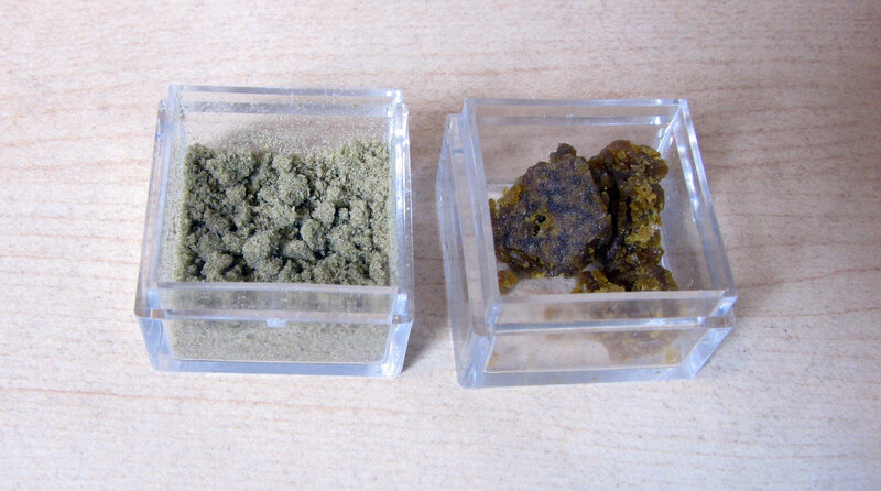 Two samples of cannabis products