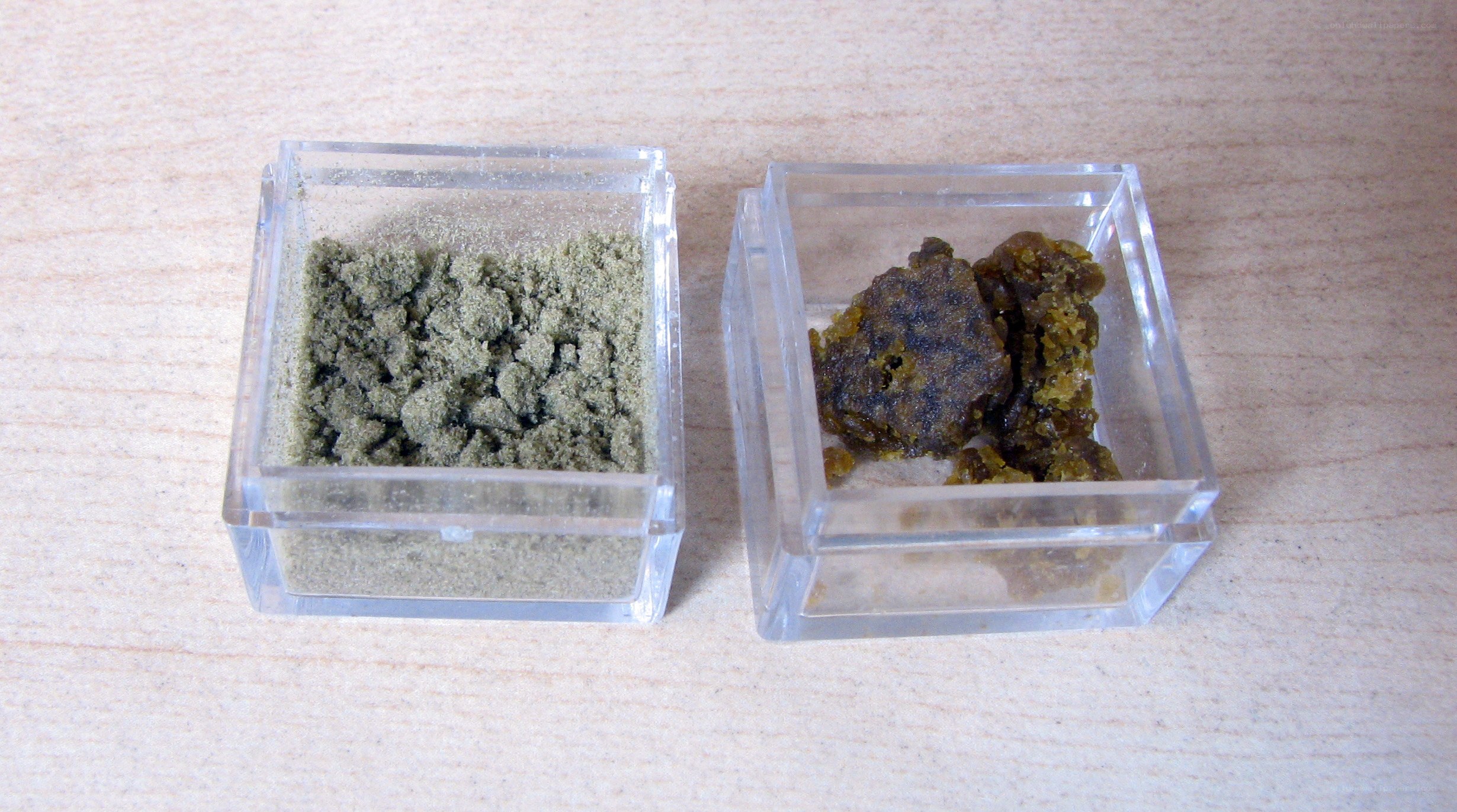 Two samples of cannabis products