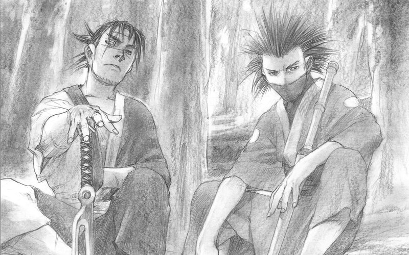 two samurai in forest