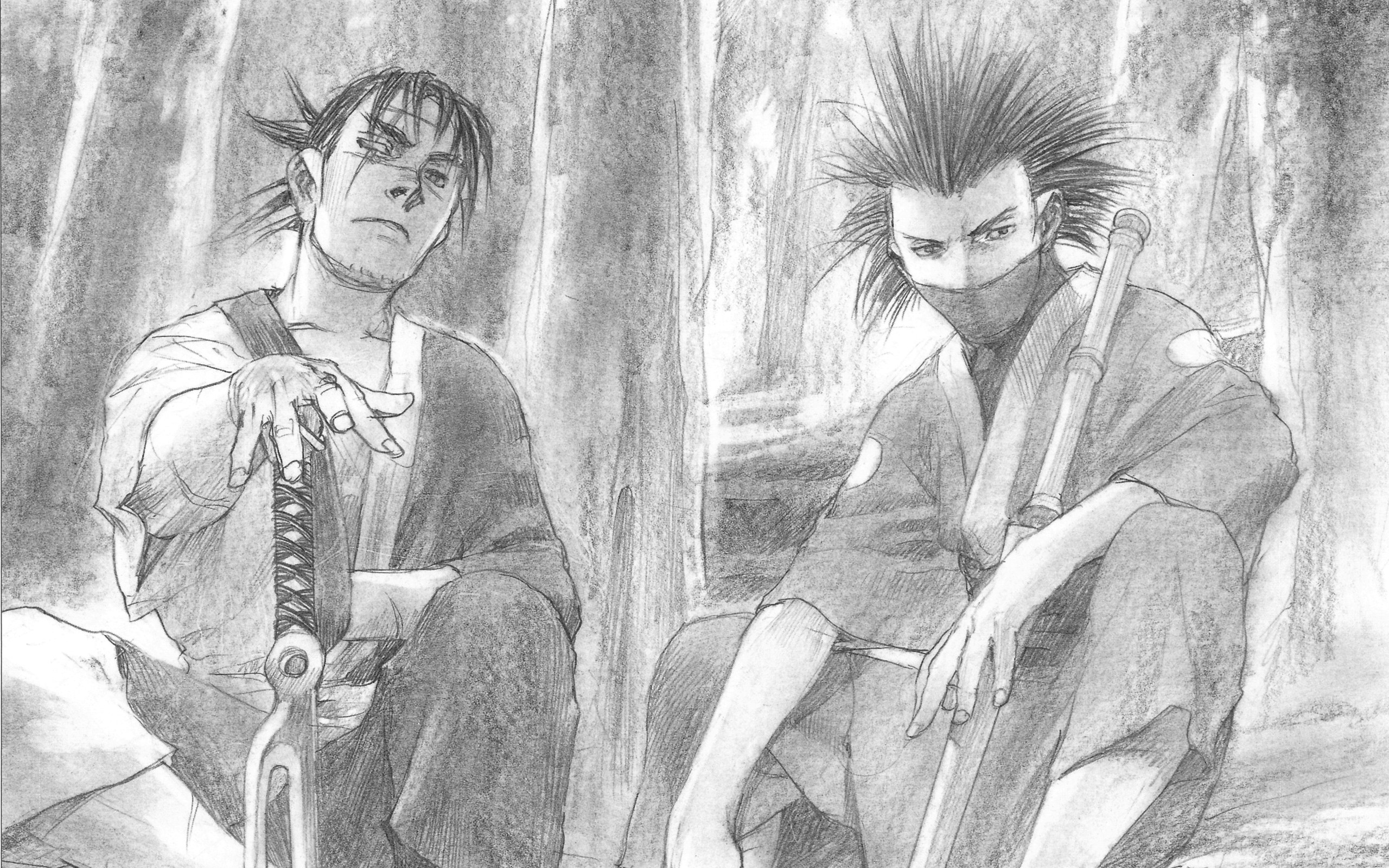 two samurai in forest