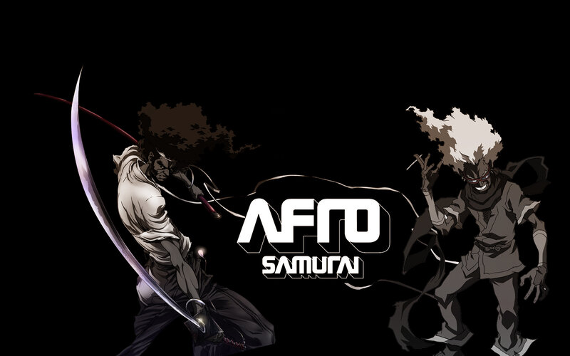 Two Samurai Warriors — Black, Dramatic, Anime