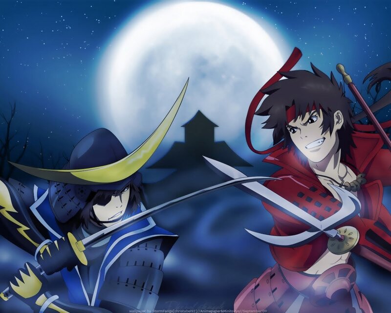 Two Samurai Warriors — Blue