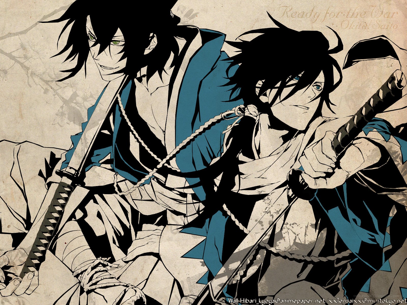 Two samurai warriors ready for battle