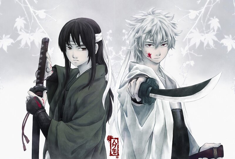 Two samurai warriors with swords