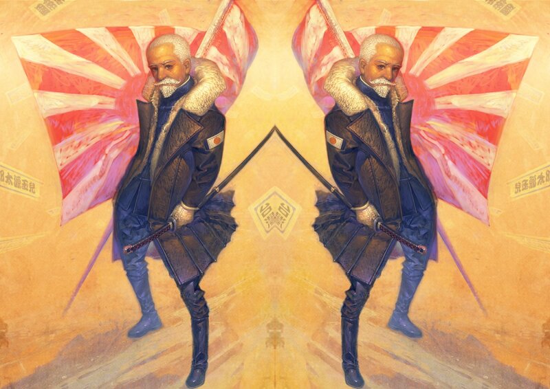 Two samurai warriors with swords