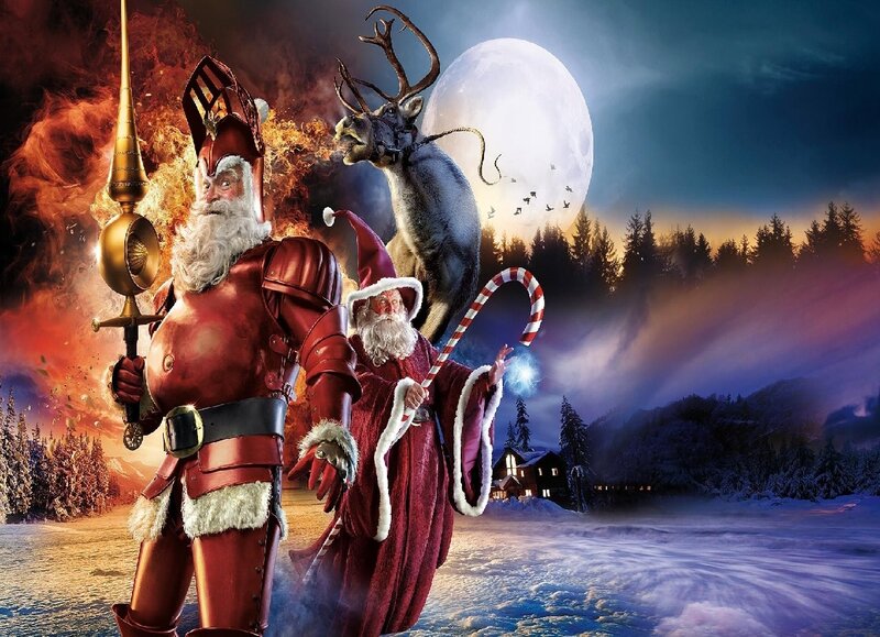 Two Santa Figures