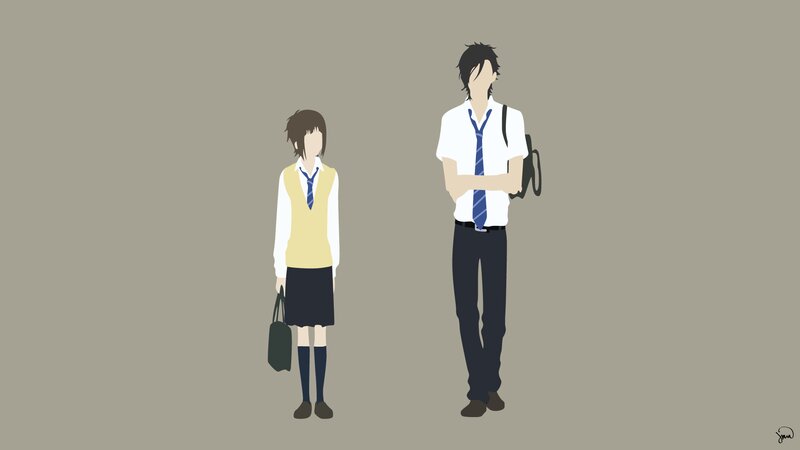 Two School Students — Gray