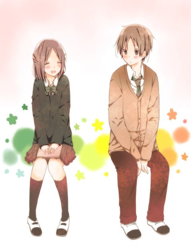 Two School Students — White, Calm