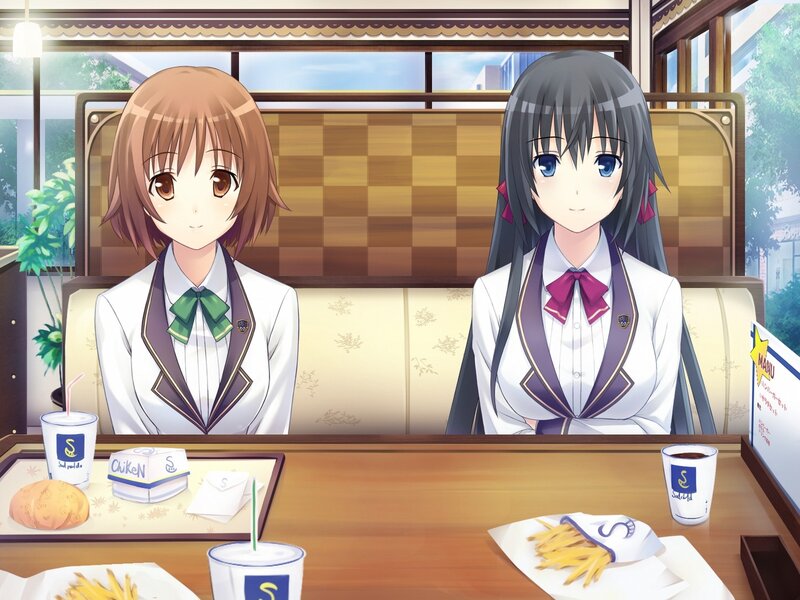 Two Schoolgirls at a Table