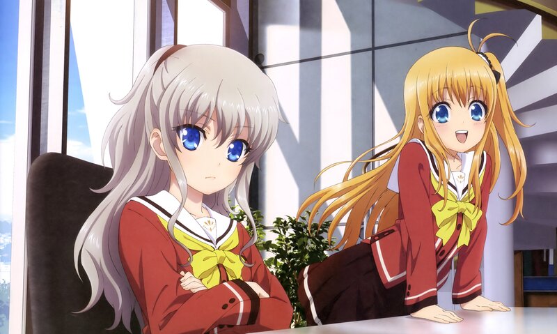 Two Schoolgirls at Table
