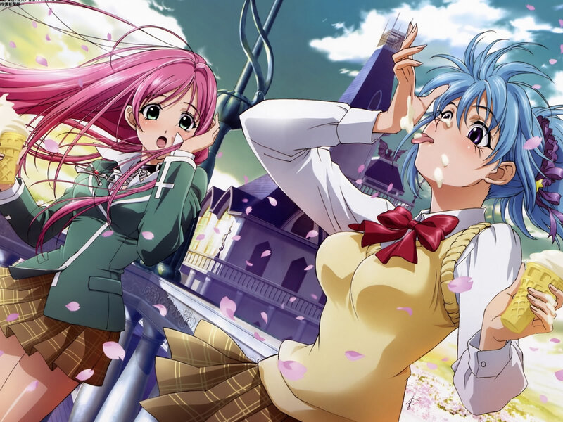 Two Schoolgirls Eating Ice Cream
