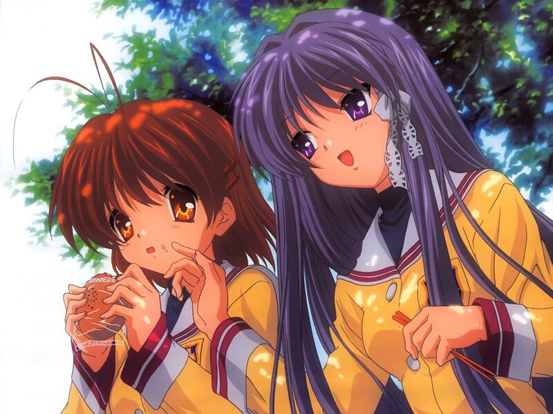 Two Schoolgirls Eating — Yellow