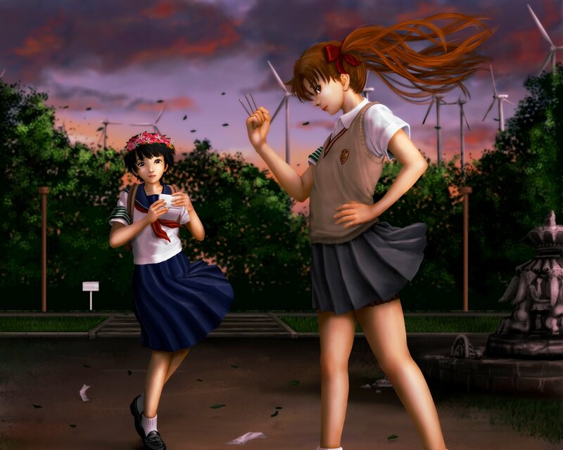 Two Schoolgirls Fighting