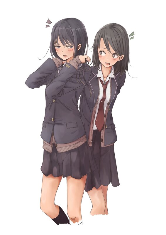 Two Schoolgirls — Gray