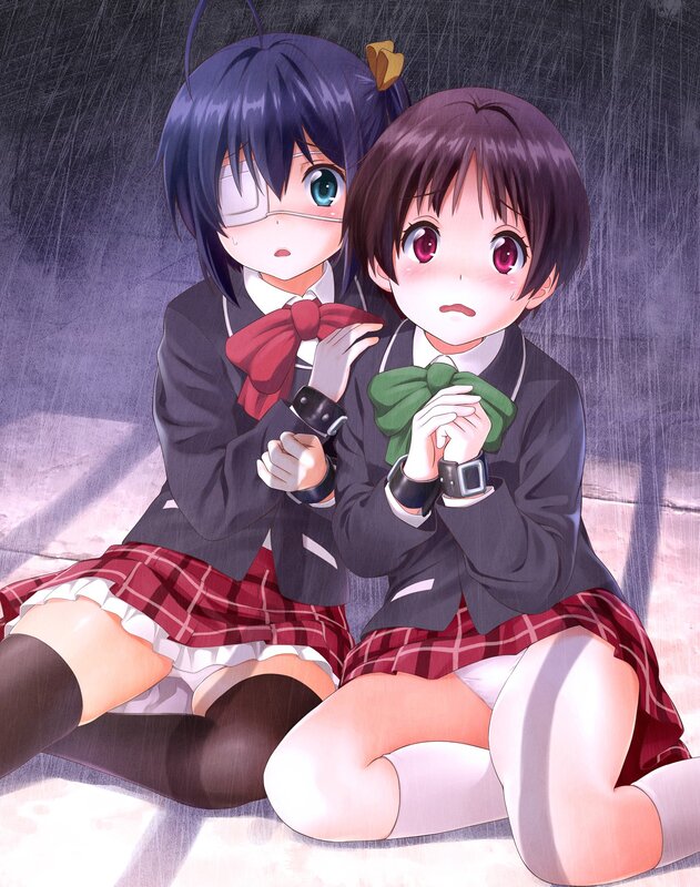 Two Schoolgirls in Rain — Purple, Dramatic