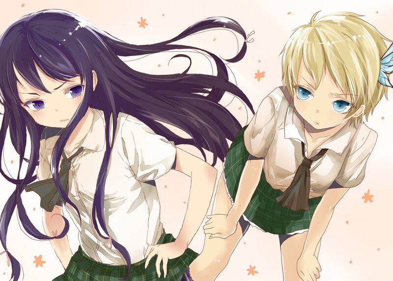 Two schoolgirls in uniform