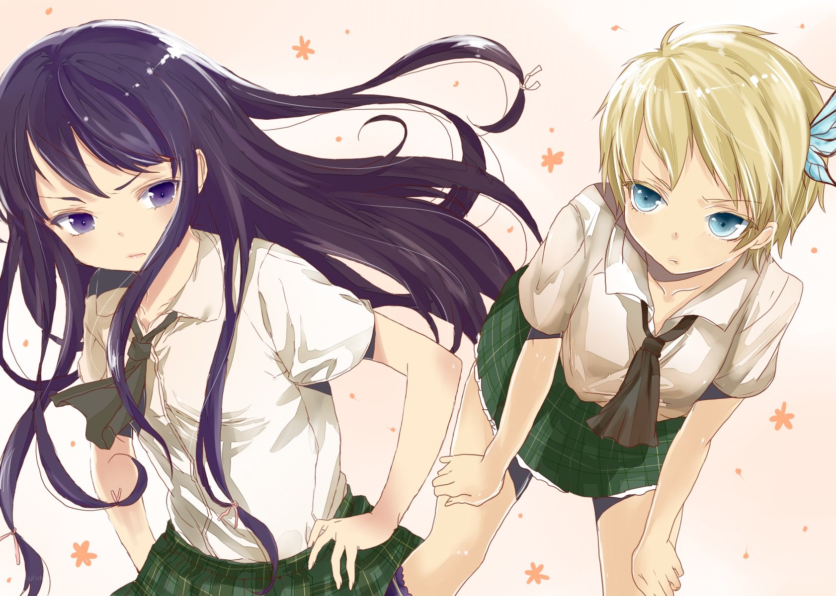 Two schoolgirls in uniform