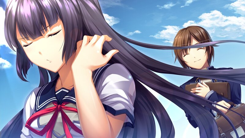Two Schoolgirls in Uniform — Blue, Serene