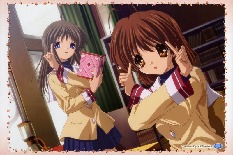 Two Schoolgirls in Uniform — Brown, Playful