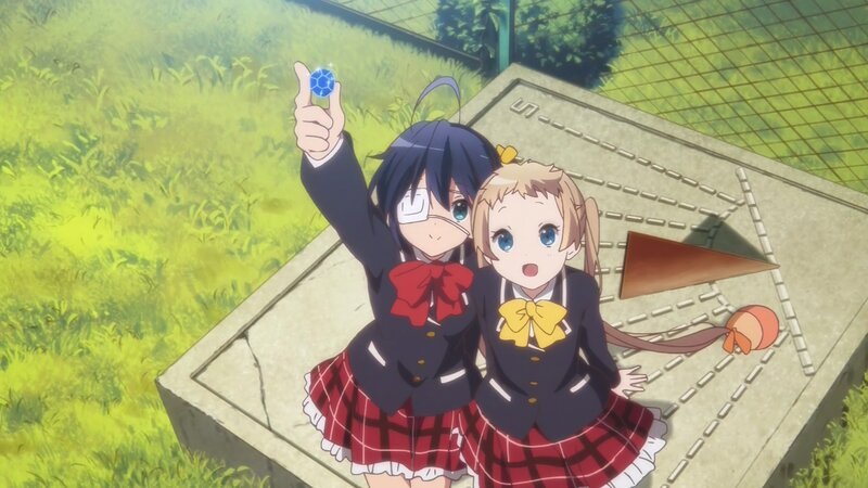 Two Schoolgirls in Uniform — Green, Playful