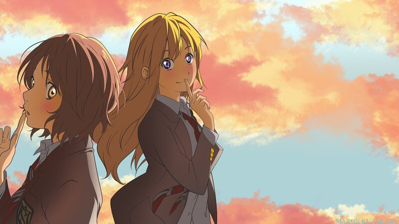 Two Schoolgirls in Uniform — Orange