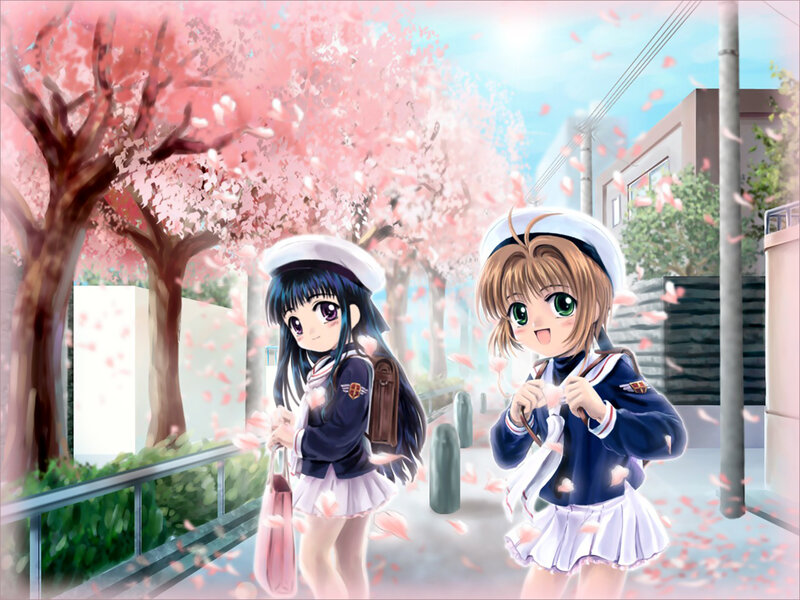 Two Schoolgirls in Uniform — Pink, Cheerful