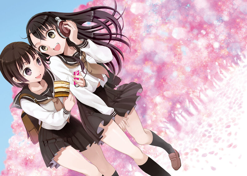 Two Schoolgirls in Uniform — Pink
