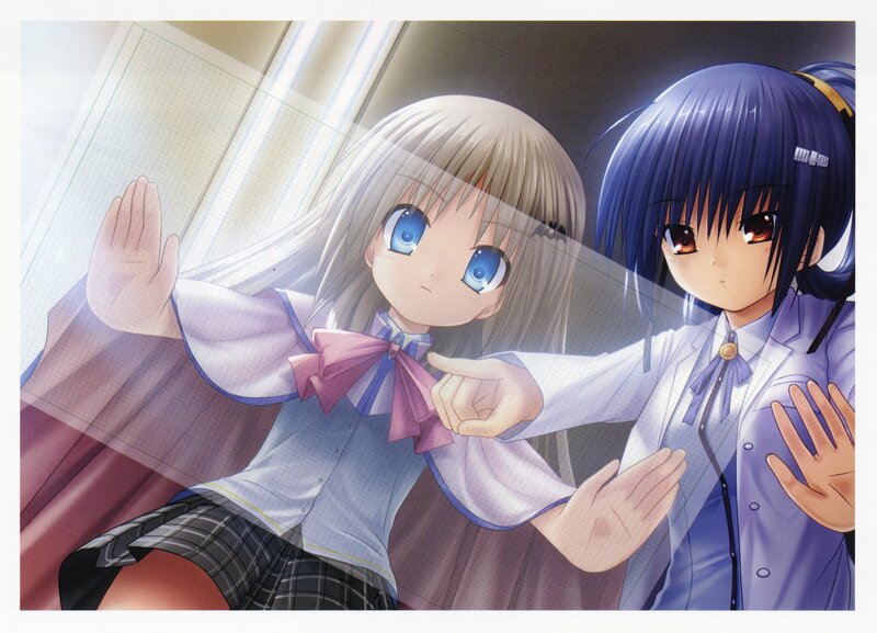 Two Schoolgirls in Uniform — Purple, Dramatic