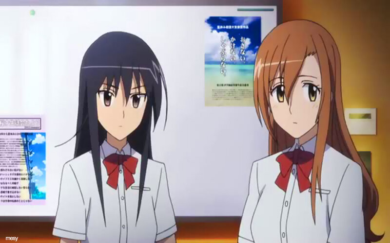 Two Schoolgirls in Uniform — White, Neutral
