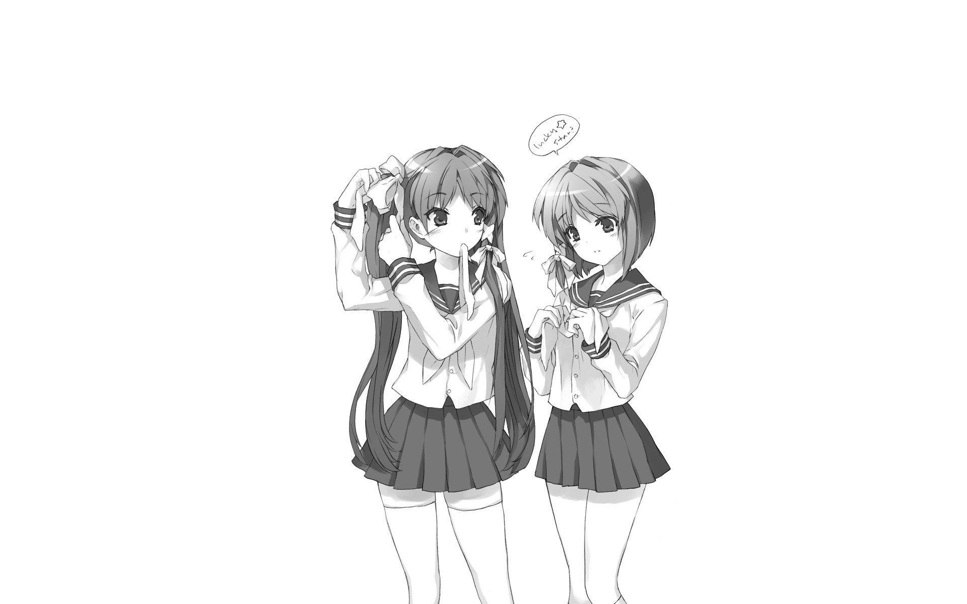 two schoolgirls in uniforms
