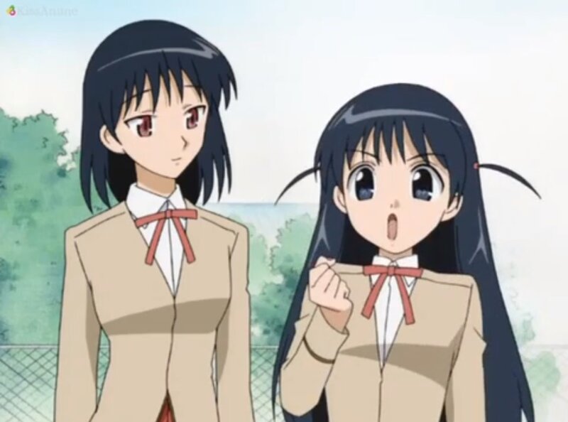 Two Schoolgirls in Uniforms — Beige