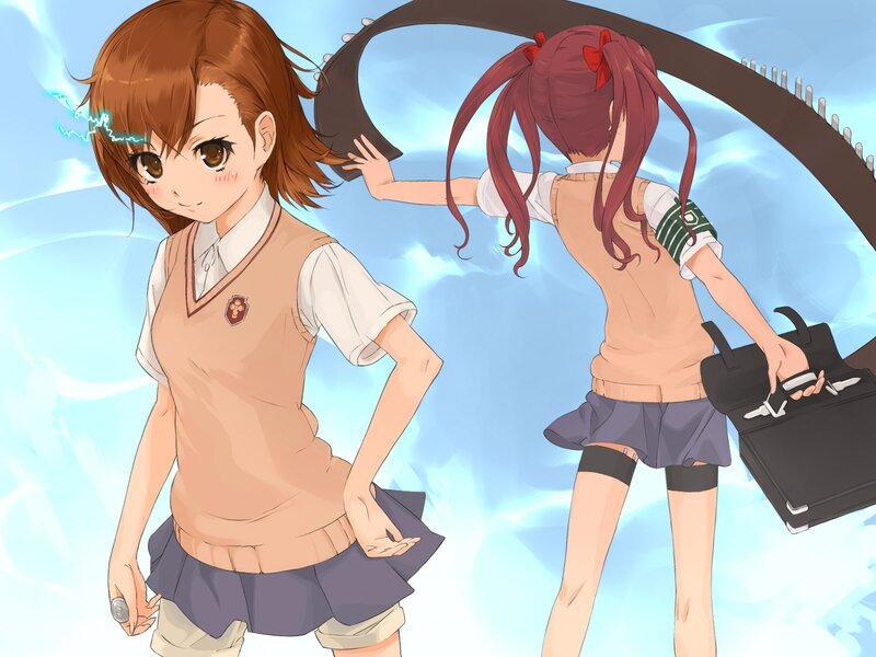 Two Schoolgirls in Uniforms — Blue, Dynamic