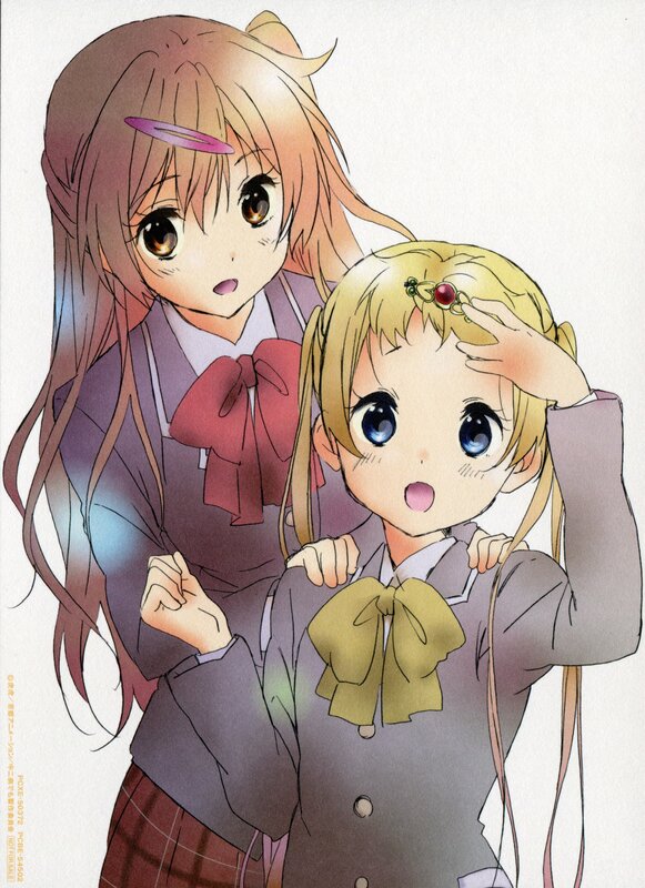 Two Schoolgirls in Uniforms — Brown, Playful, Anime