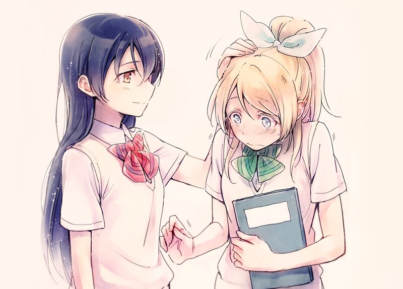 Two Schoolgirls Interacting — White