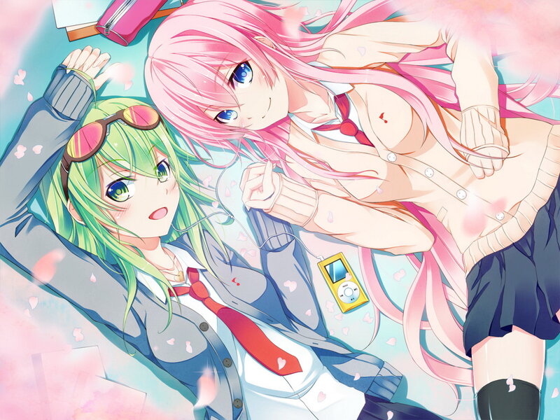 Two Schoolgirls Lying Down — Pink
