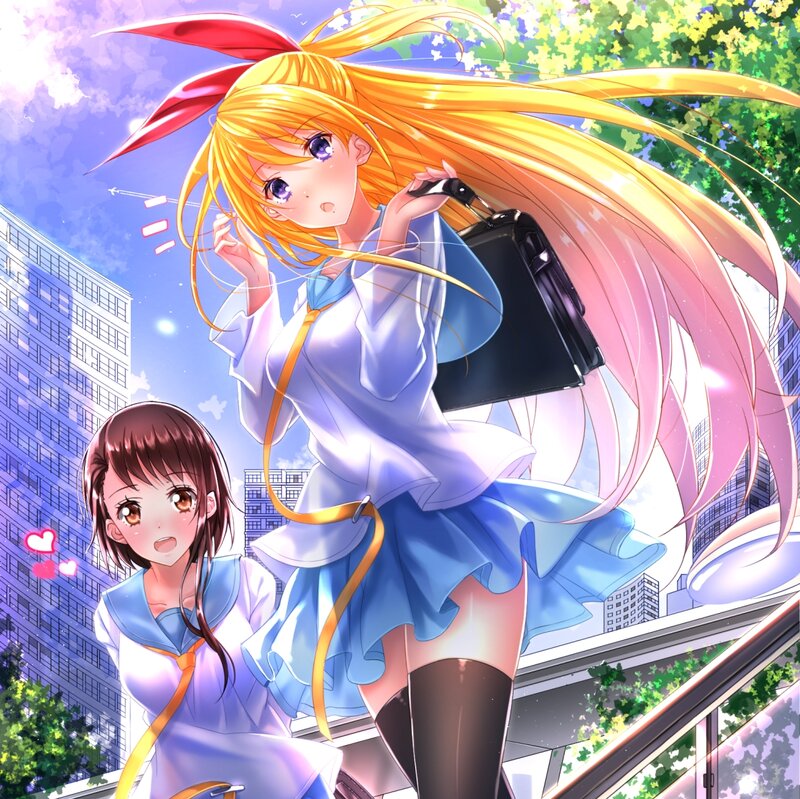 Two Schoolgirls on a Bridge