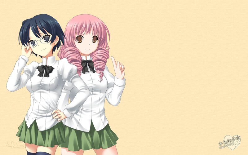 Two schoolgirls posing together