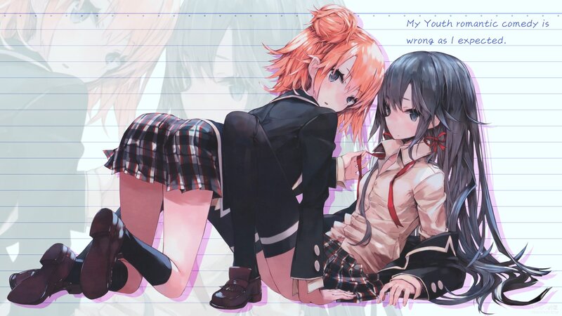 Two Schoolgirls Sitting — Black