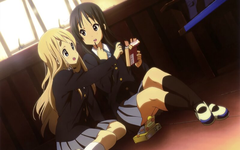 Two Schoolgirls Sitting — Brown