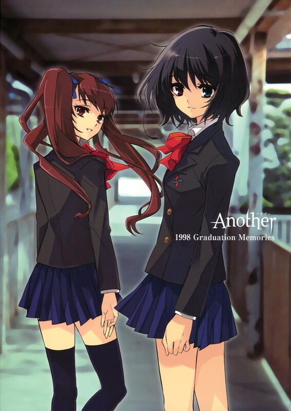 Two Schoolgirls Standing — Black, Calm