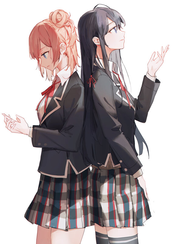 Two Schoolgirls Standing — Black, Neutral