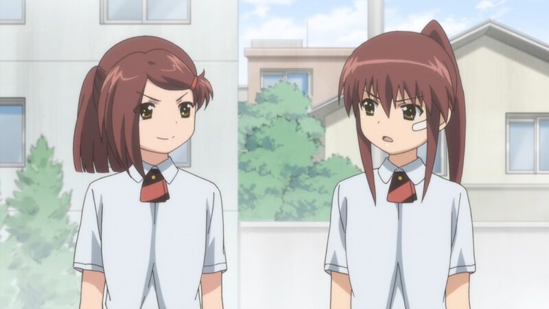 Two Schoolgirls Standing — White, Calm