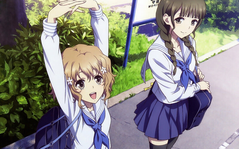 Two Schoolgirls Stretching