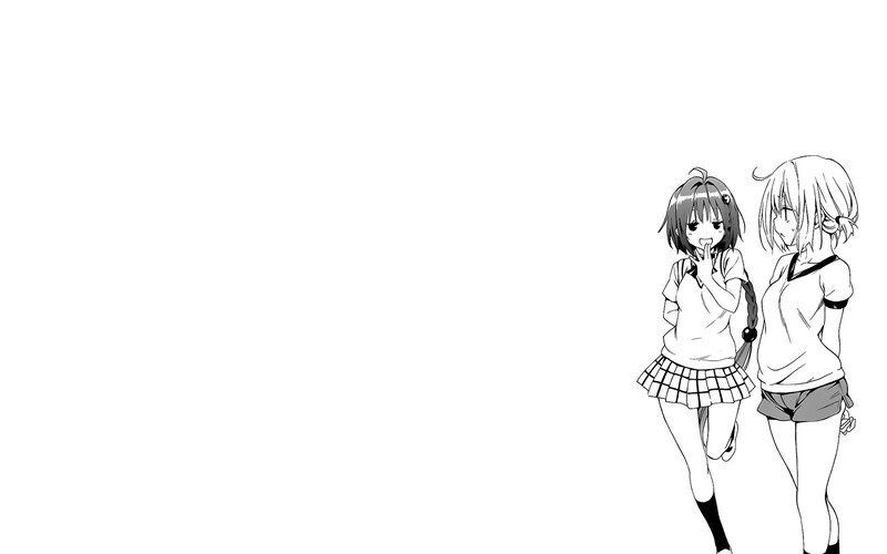 Two Schoolgirls Walking — Black