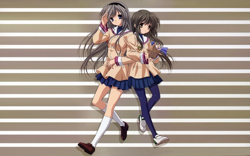 Two Schoolgirls Walking