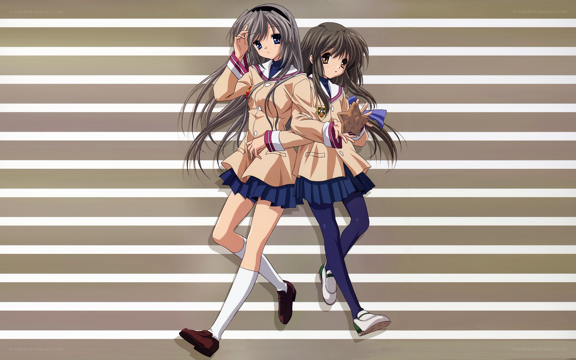 two schoolgirls walking together