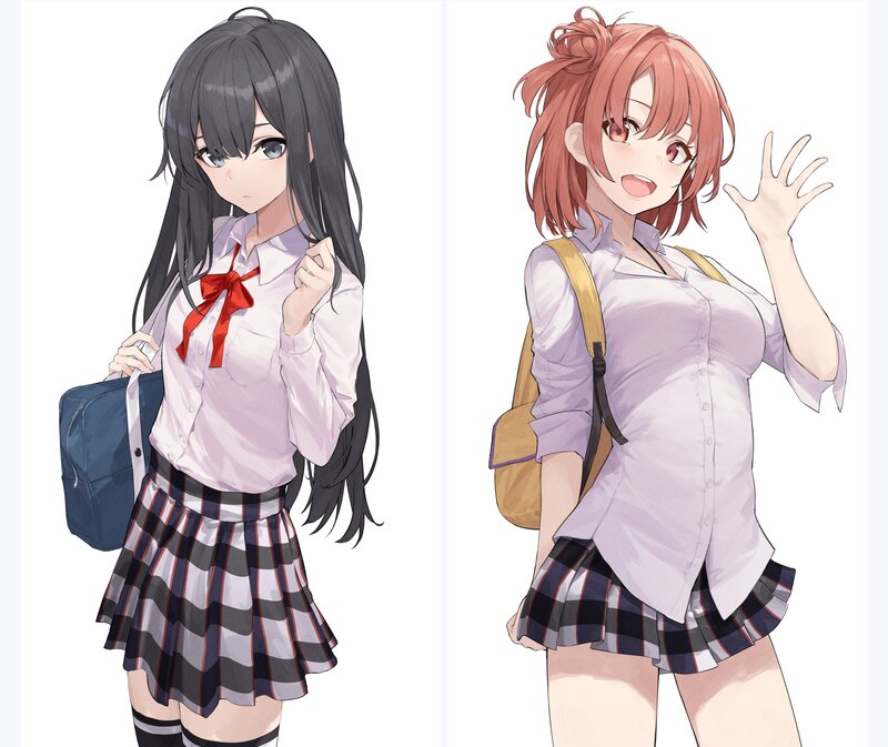 Two Schoolgirls — White, Friendly